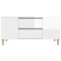 TV stand made of glossy white plywood 102x44.5x50 cm by vidaXL, TV Furniture - Ref: Foro24-819598, Price: 57,43 €, Discount: %