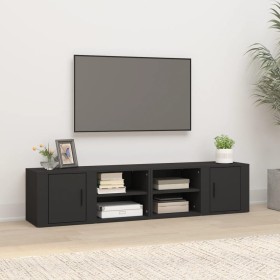 Muebles para TV 2 uds madera contrachapada negro 80x31,5x36 cm de vidaXL, Muebles TV - Ref: Foro24-819439, Precio: 59,50 €, D...