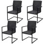 Cantilever dining chairs 4 units black synthetic leather by vidaXL, dining chairs - Ref: Foro24-272415, Price: 399,42 €, Disc...