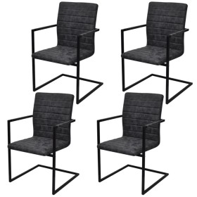 Cantilever dining chairs 4 units black synthetic leather by vidaXL, dining chairs - Ref: Foro24-272415, Price: 416,03 €, Disc...