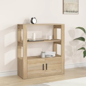 Aparador madera contrachapada color roble Sonoma 80x30x90 cm de vidaXL, Aparadores - Ref: Foro24-819463, Precio: 74,79 €, Des...