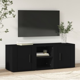 Black plywood TV cabinet 100x31.5x35 cm by vidaXL, TV Furniture - Ref: Foro24-819429, Price: 55,99 €, Discount: %