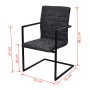 Cantilever dining chairs 6 units black synthetic leather by vidaXL, dining chairs - Ref: Foro24-272416, Price: 597,69 €, Disc...