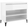 Glossy white plywood shoe cabinet 70x36x60 cm by vidaXL, Shoe racks and shoe organizers - Ref: Foro24-819766, Price: 45,74 €,...