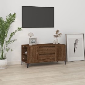 Oak brown plywood TV cabinet 102x44.5x50 cm by vidaXL, TV Furniture - Ref: Foro24-819611, Price: 83,99 €, Discount: %