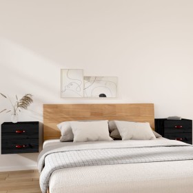 Wall bedside tables 2 pcs black 50x36x40 cm by vidaXL, Lockers and storage cabinets - Ref: Foro24-820985, Price: 88,25 €, Dis...