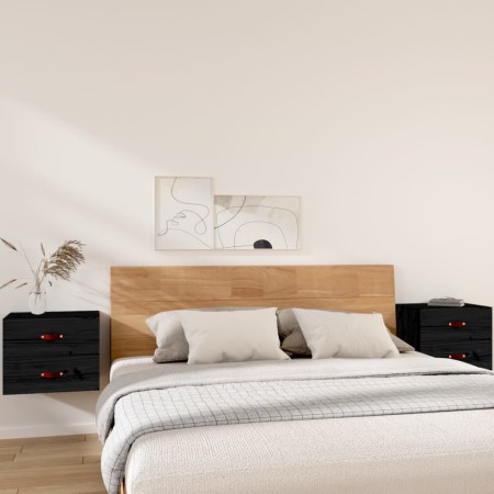 Wall bedside tables 2 pcs black 50x36x40 cm by vidaXL, Lockers and storage cabinets - Ref: Foro24-820985, Price: 88,16 €, Dis...