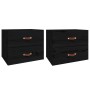 Wall bedside tables 2 pcs black 50x36x40 cm by vidaXL, Lockers and storage cabinets - Ref: Foro24-820985, Price: 88,16 €, Dis...