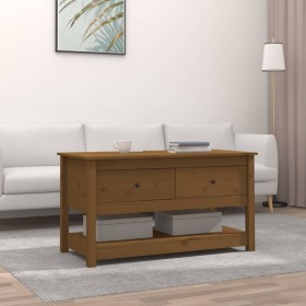 Solid honey brown pine wood coffee table 102x49x55 cm by vidaXL, Coffee table - Ref: Foro24-820924, Price: 97,99 €, Discount: %