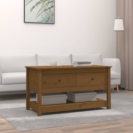 Solid honey brown pine wood coffee table 102x49x55 cm by vidaXL, Coffee table - Ref: Foro24-820924, Price: 97,61 €, Discount: %