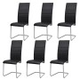 Cantilever dining chairs 6 units black synthetic leather by vidaXL, dining chairs - Ref: Foro24-272420, Price: 364,94 €, Disc...