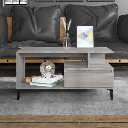 Sonoma gray plywood coffee table 90x49x45 cm by vidaXL, Coffee table - Ref: Foro24-819626, Price: 82,99 €, Discount: %