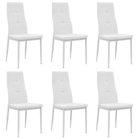 Dining chairs 6 units white artificial leather by vidaXL, dining chairs - Ref: Foro24-275436, Price: 226,42 €, Discount: %