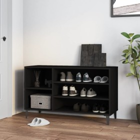 Mueble zapatero madera contrachapada negro 102x36x60 cm de vidaXL, Zapateros y organizadores de calzado - Ref: Foro24-819749,...