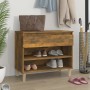 Smoked oak plywood shoe cabinet 70x36x60 cm by vidaXL, Shoe racks and shoe organizers - Ref: Foro24-819761, Price: 67,41 €, D...