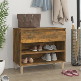 Smoked oak plywood shoe cabinet 70x36x60 cm by vidaXL, Shoe racks and shoe organizers - Ref: Foro24-819761, Price: 67,99 €, D...