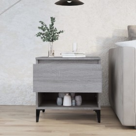 Sonoma gray plywood side table 50x46x50 cm by vidaXL, Side tables - Ref: Foro24-819560, Price: 52,99 €, Discount: %