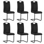 Cantilever dining chairs 6 units black synthetic leather by vidaXL, dining chairs - Ref: Foro24-275463, Price: 412,36 €, Disc...