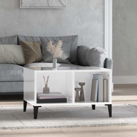 Glossy white plywood coffee table 60x50x36.5 cm by vidaXL, Coffee table - Ref: Foro24-821038, Price: 35,59 €, Discount: %