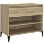 Mueble zapatero madera contrachapada roble Sonoma 70x36x60 cm de vidaXL, Zapateros y organizadores de calzado - Ref: Foro24-8...