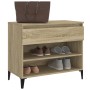 Mueble zapatero madera contrachapada roble Sonoma 70x36x60 cm de vidaXL, Zapateros y organizadores de calzado - Ref: Foro24-8...