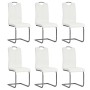 Cantilever dining chairs 6 units white synthetic leather by vidaXL, dining chairs - Ref: Foro24-275464, Price: 370,10 €, Disc...