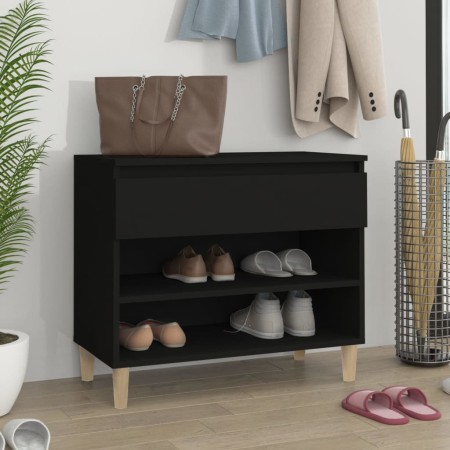 Mueble zapatero madera contrachapada negro 70x36x60 cm de vidaXL, Zapateros y organizadores de calzado - Ref: Foro24-819757, ...