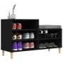 Mueble zapatero madera contrachapada negro 102x36x60 cm de vidaXL, Zapateros y organizadores de calzado - Ref: Foro24-819725,...