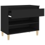 Mueble zapatero madera contrachapada negro 70x36x60 cm de vidaXL, Zapateros y organizadores de calzado - Ref: Foro24-819757, ...