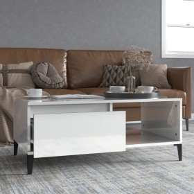 Glossy white plywood coffee table 90x50x36.5 cm by vidaXL, Coffee table - Ref: Foro24-821054, Price: 50,99 €, Discount: %