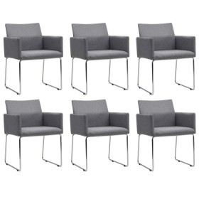 Sillas de comedor 6 unidades tela gris claro de vidaXL, Sillas de comedor - Ref: Foro24-275579, Precio: 580,99 €, Descuento: %