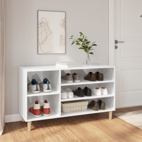 Mueble zapatero madera contrachapada blanco brillo 102x36x60 cm de vidaXL, Zapateros y organizadores de calzado - Ref: Foro24...