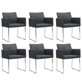 Dining chairs 6 units dark gray fabric by vidaXL, dining chairs - Ref: Foro24-275581, Price: 545,48 €, Discount: %