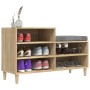 Mueble zapatero madera contrachapada roble Sonoma 102x36x60 cm de vidaXL, Zapateros y organizadores de calzado - Ref: Foro24-...