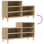 Mueble zapatero madera contrachapada roble Sonoma 102x36x60 cm de vidaXL, Zapateros y organizadores de calzado - Ref: Foro24-...