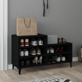 Shoe cabinet made of black plywood wood 102x36x60 cm by vidaXL, Shoe racks and shoe organizers - Ref: Foro24-819733, Price: 5...