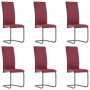 6 red synthetic leather cantilever dining chairs by vidaXL, dining chairs - Ref: Foro24-278098, Price: 361,28 €, Discount: %