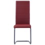 6 red synthetic leather cantilever dining chairs by vidaXL, dining chairs - Ref: Foro24-278098, Price: 361,28 €, Discount: %