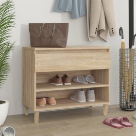 Shoe cabinet made of Sonoma oak plywood 70x36x60 cm by vidaXL, Shoe racks and shoe organizers - Ref: Foro24-819759, Price: 61...