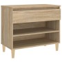 Mueble zapatero madera contrachapada roble Sonoma 70x36x60 cm de vidaXL, Zapateros y organizadores de calzado - Ref: Foro24-8...