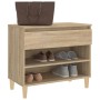 Mueble zapatero madera contrachapada roble Sonoma 70x36x60 cm de vidaXL, Zapateros y organizadores de calzado - Ref: Foro24-8...