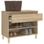 Mueble zapatero madera contrachapada roble Sonoma 70x36x60 cm de vidaXL, Zapateros y organizadores de calzado - Ref: Foro24-8...