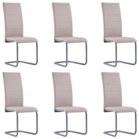 Cantilever dining chairs 6 pcs cappuccino synthetic leather by vidaXL, dining chairs - Ref: Foro24-278099, Price: 359,99 €, D...