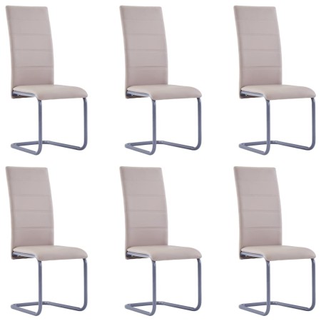 Cantilever dining chairs 6 pcs cappuccino synthetic leather by vidaXL, dining chairs - Ref: Foro24-278099, Price: 359,04 €, D...