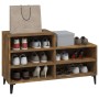 Schuhschrank aus geräuchertem Eichensperrholz, 102 x 36 x 60 cm von vidaXL, Schuhregale und Schuhorganisatoren - Ref: Foro24-...