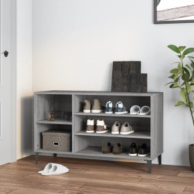 Mueble zapatero madera contrachapada gris Sonoma 102x36x60 cm de vidaXL, Zapateros y organizadores de calzado - Ref: Foro24-8...