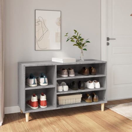 Mueble zapatero madera contrachapada gris Sonoma 102x36x60 cm de vidaXL, Zapateros y organizadores de calzado - Ref: Foro24-8...