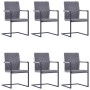 Cantilever dining chairs 6 pcs dark gray synthetic leather by vidaXL, dining chairs - Ref: Foro24-278637, Price: 648,40 €, Di...