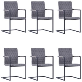 Cantilever dining chairs 6 pcs dark gray synthetic leather by vidaXL, dining chairs - Ref: Foro24-278637, Price: 648,99 €, Di...