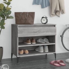 Mueble zapatero madera contrachapada gris Sonoma 70x36x60 cm de vidaXL, Zapateros y organizadores de calzado - Ref: Foro24-81...